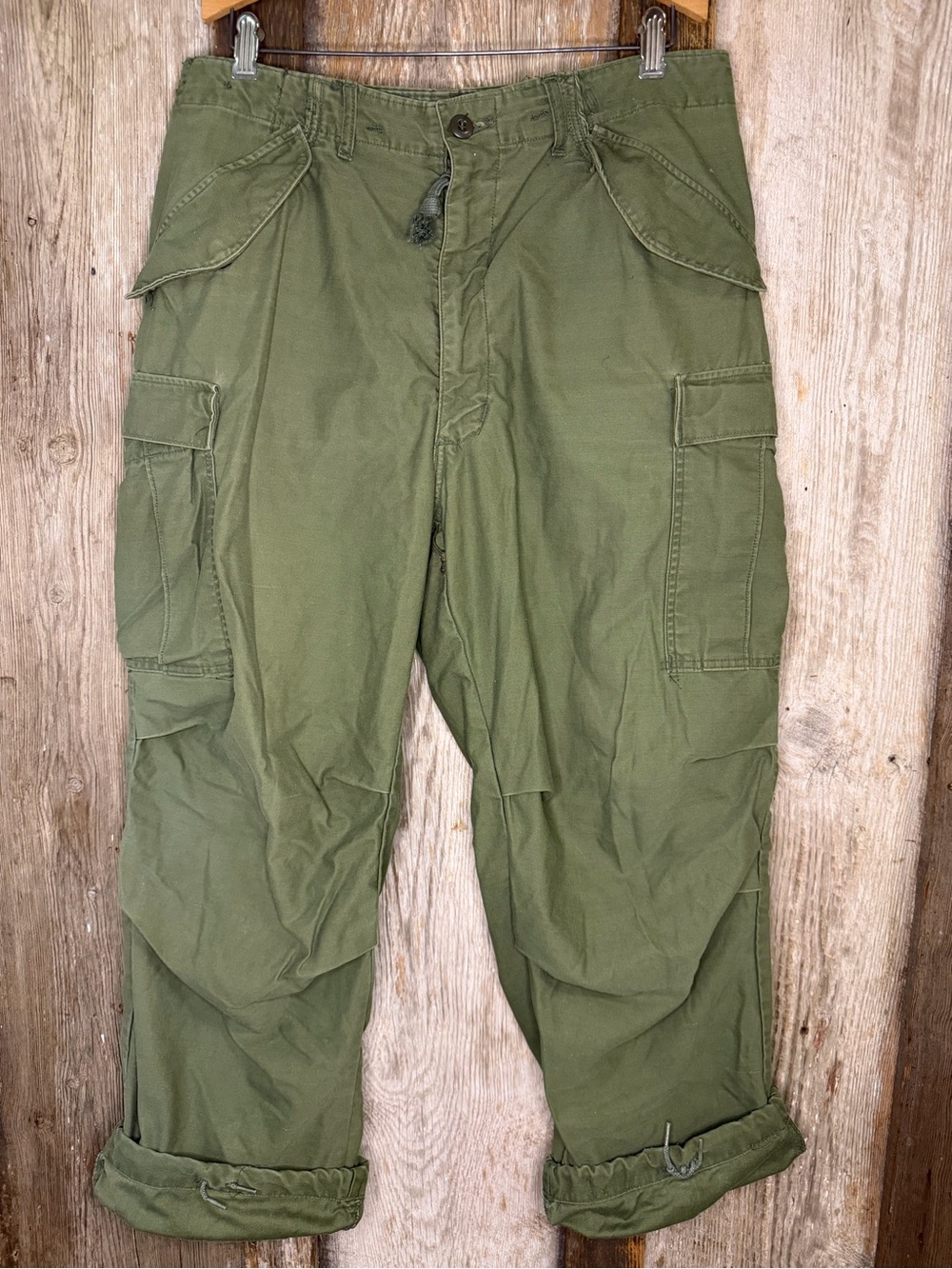 VTG 50s US Army M-51 Field Cargo Utility Pants OG-107 Olive Green SZ 34